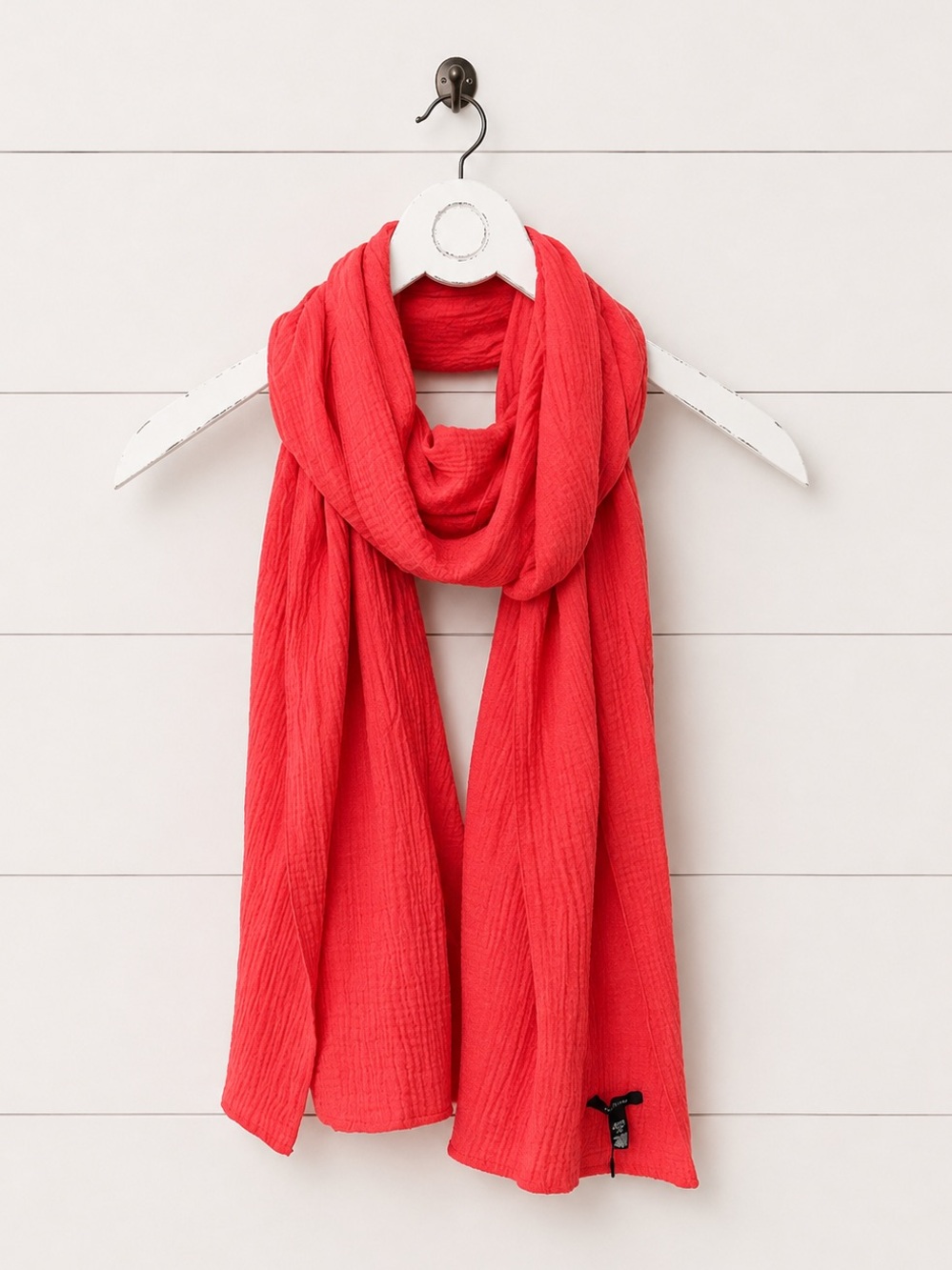 Indigo love and Lore Gauze scarf in Coral